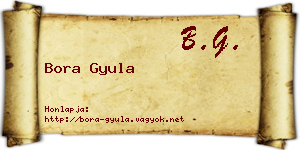 Bora Gyula névjegykártya