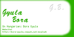 gyula bora business card